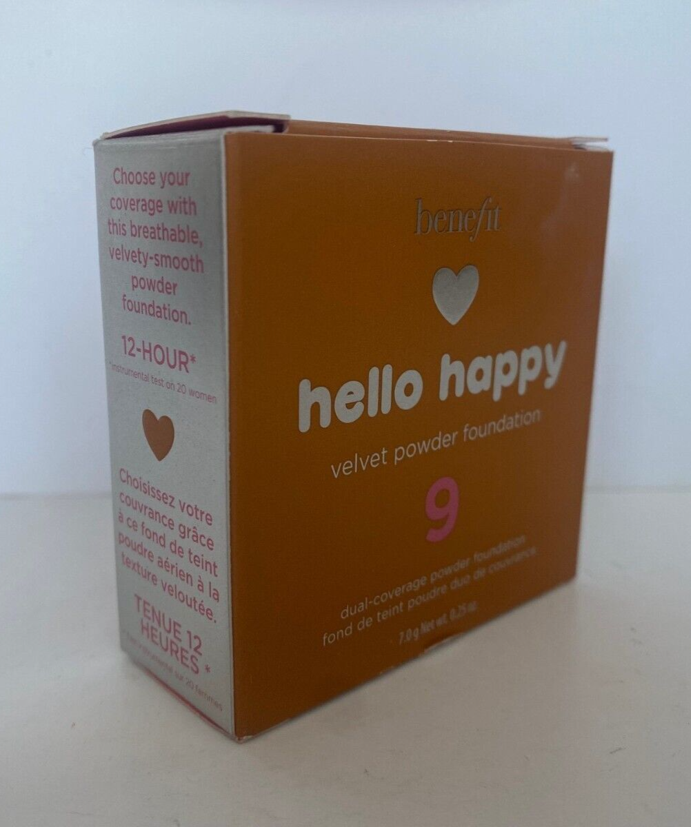 Benefit hello happy 7.0 g velvet powder foundation 9 new in box !