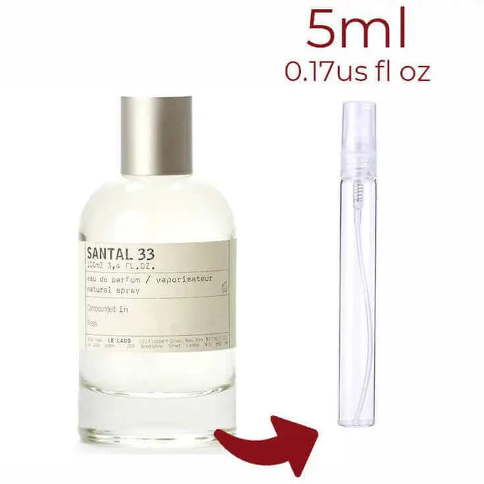 Santal 33 Le Labo for women and men 5 ml Decant Fragrance Samples